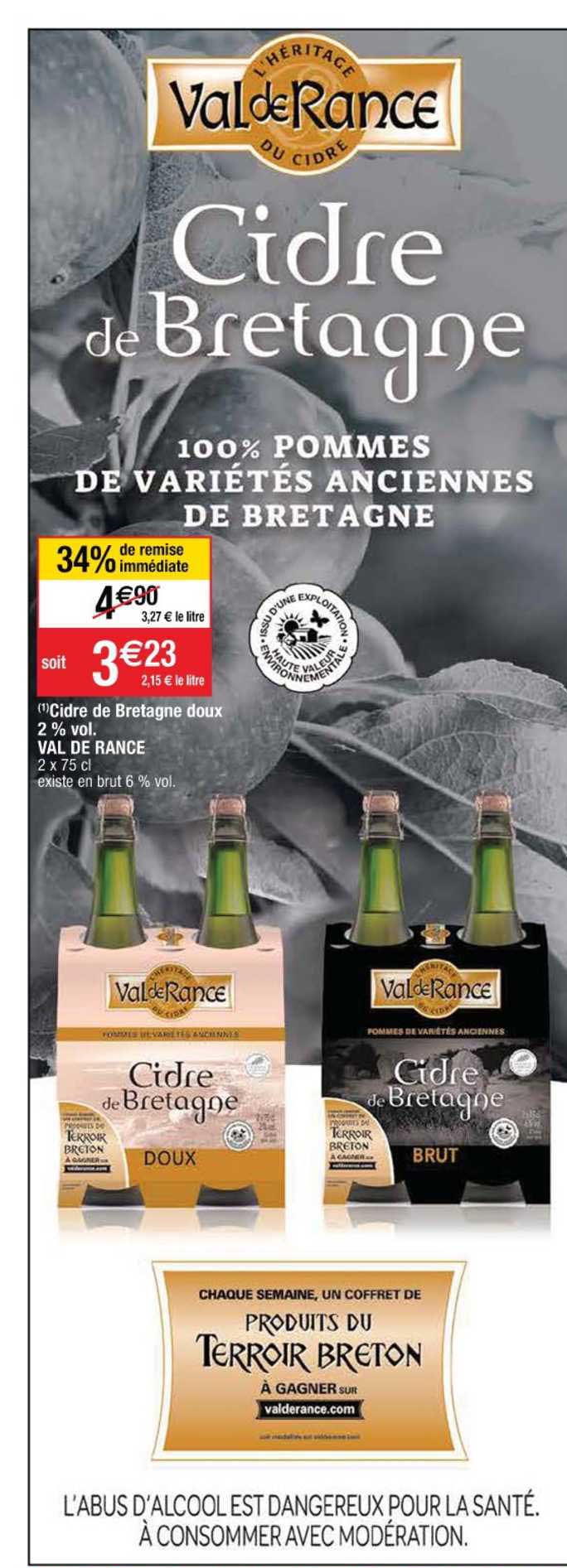 cidre de bretagne doux 2% vol. val de rance