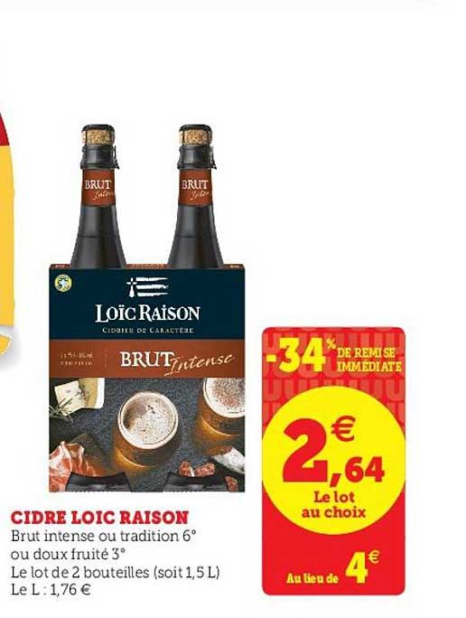 cidre loïc raison -34% de remise immédiate