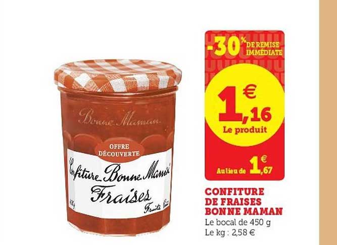 confiture de fraises bonne maman