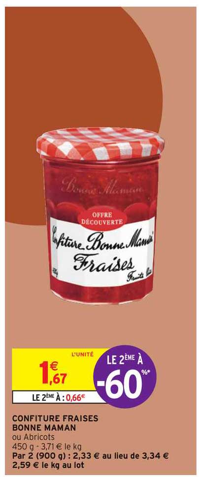 confiture fraises bonne maman le le 2ème à -68%