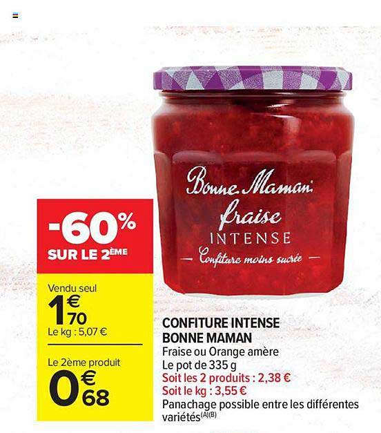 confiture intense bonne maman -60% sur le 2ème