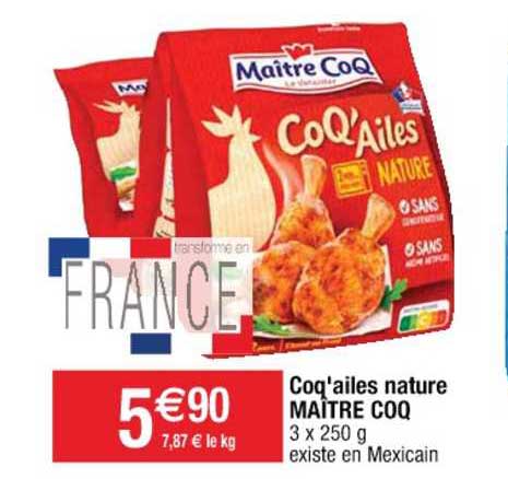 coq'ailes nature maître coq