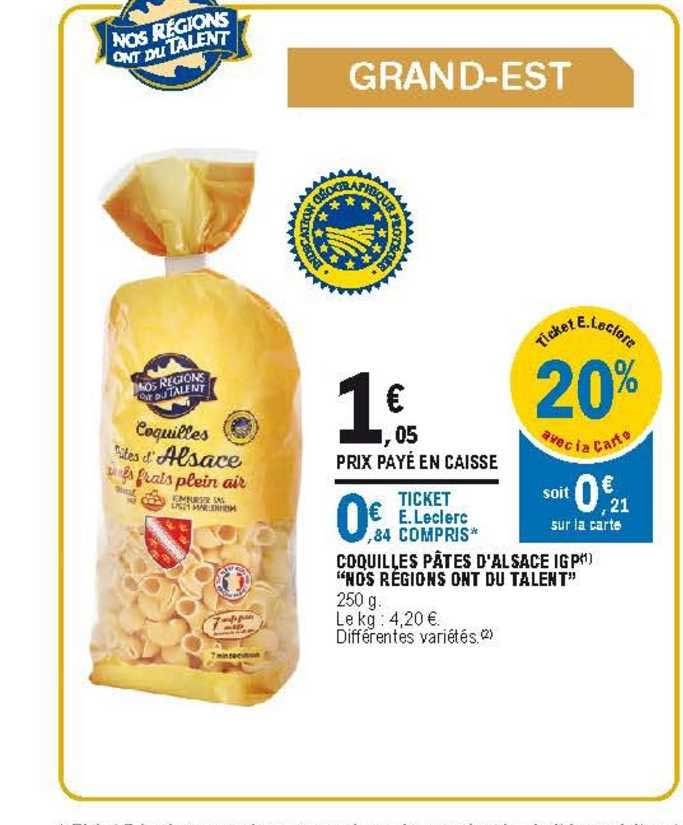 coquilles pâtes d'alsace igp "nos régions ont du talent"