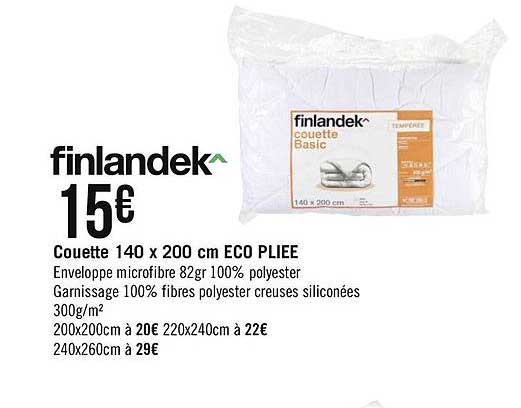 Couette 140x200 Cm Eco Pliée Finlandek