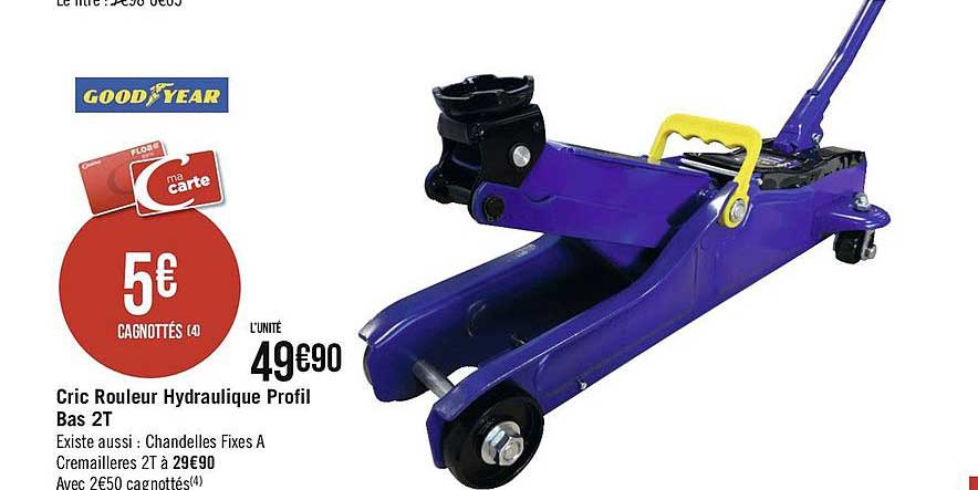 cric rouleur hydraulique profil bas 2t good year