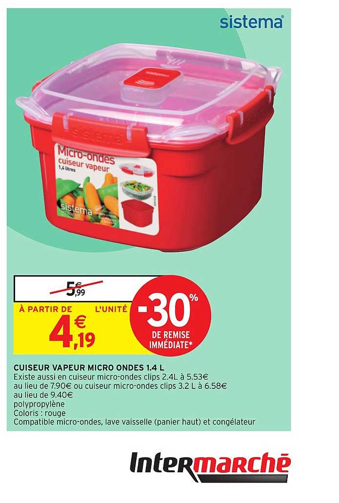 cuiseur vapeur micro ondes 1.4 l