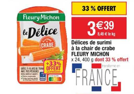 délices de surimi à la chair de crabe fleury michon
