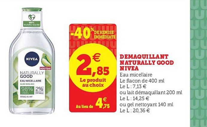 demaquillant naturally good nivea -40% de remise immédiate
