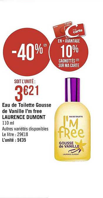 eau de toilette gousse de vanille i'm free laurence dumont