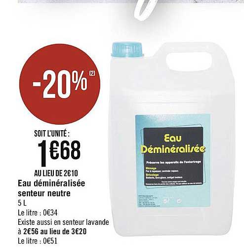 eau déminéralisée senteur neutre