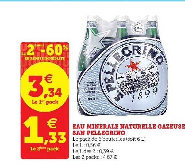 eau minérale naturelle gazeuse san pellegrino