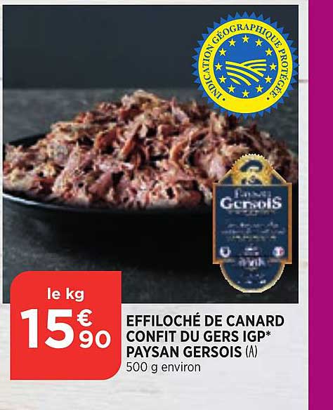 effiloche de canard confit du gers igp paysan gersois