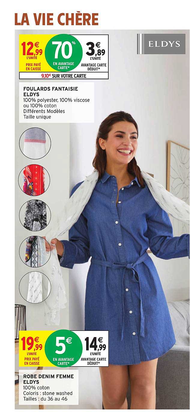 foulards fantaisie eldys robe denim femme eldys