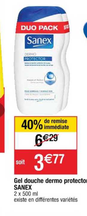 gel douche dermo protector sanex