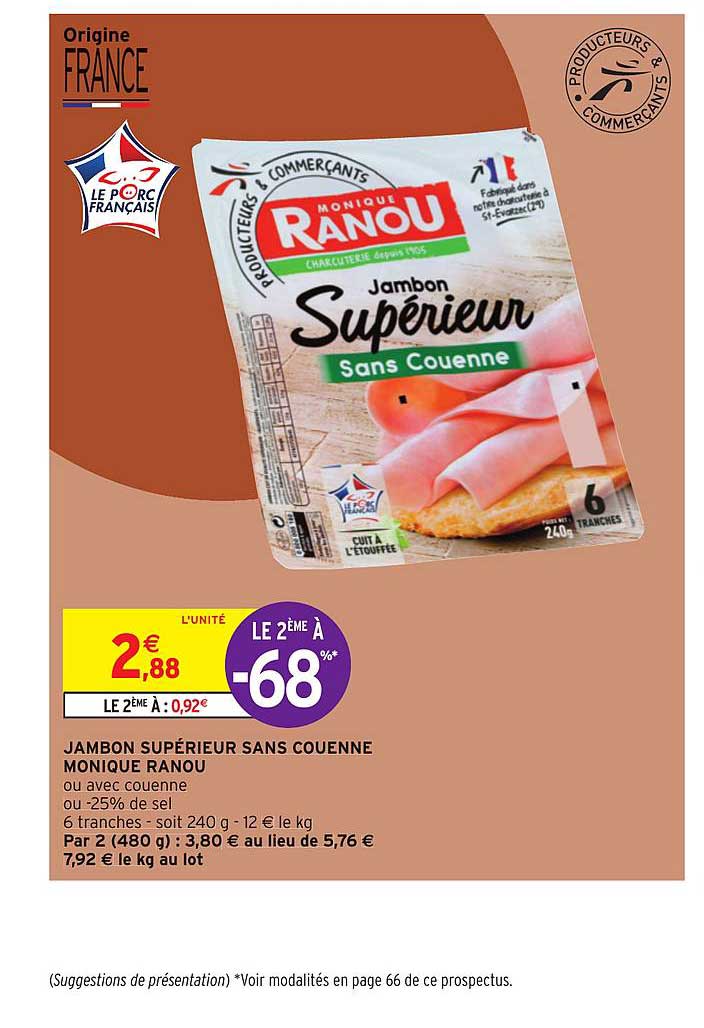 jambon supérieur sans couenne monique ranou