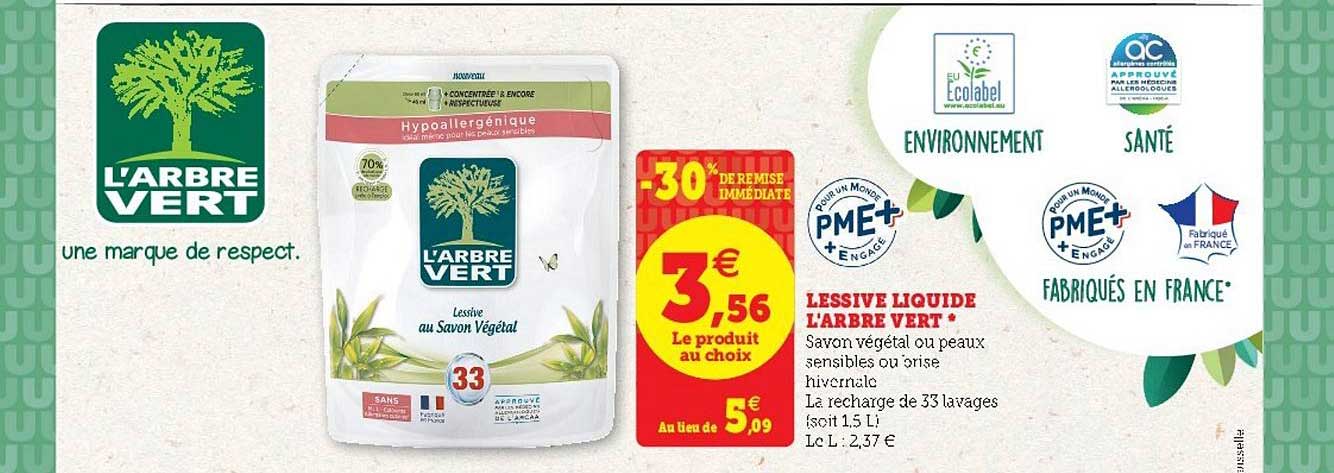 lessive liquide l'arbre vert