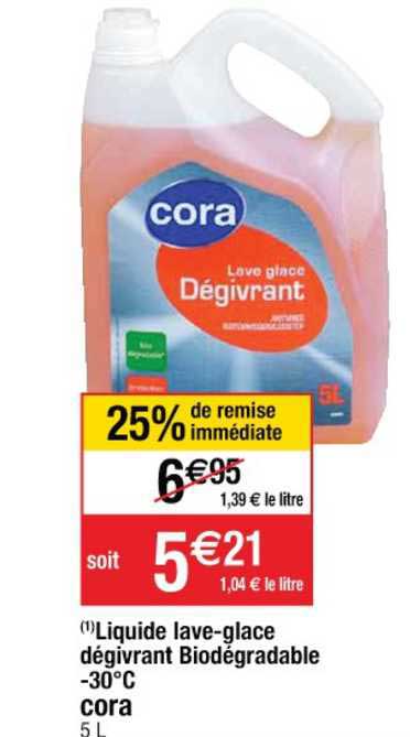 Liquide Lave-glace Dégivrant Biodégradable -30°c Cora