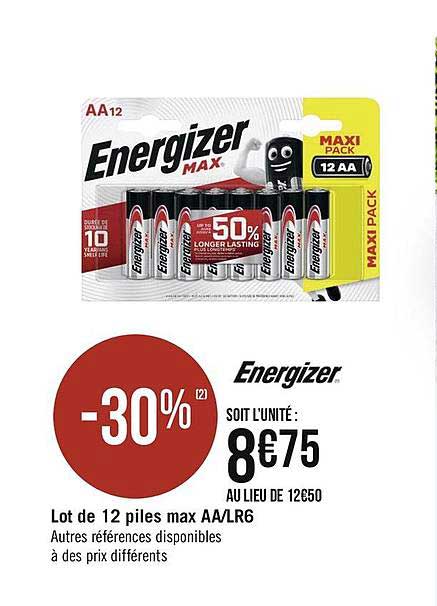 lot de 12 piles max aa lr6