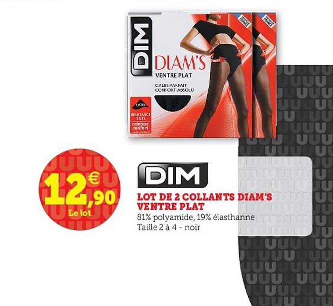 lot de 2 collants diam's ventre plat