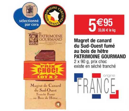 magret de canard du sud-ouest fumé au bois de hêtre patrimoine gourmand