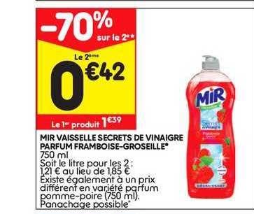Mir Vaisselle Secrets De Vinaigre Parfum Framboise-groseille