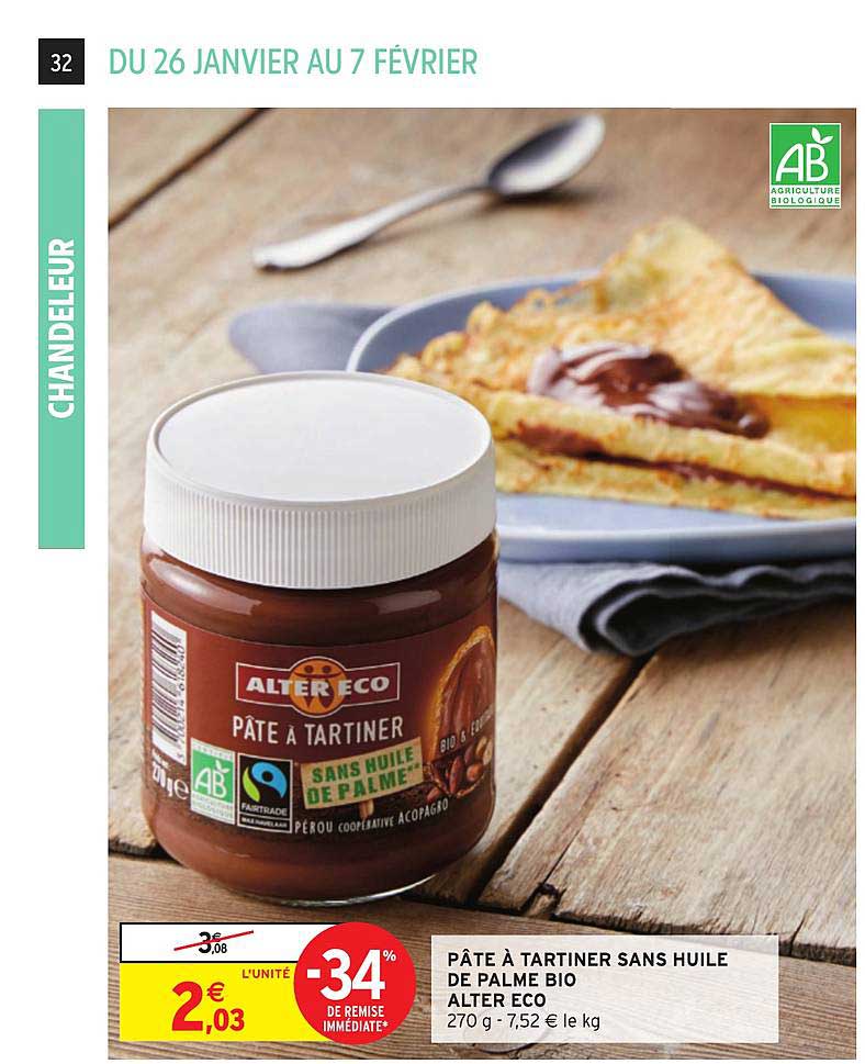 Pâte à Tartiner Sans Huile De Palme Bio Alter Eco