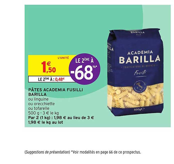 pâtes academia fusilli barilla