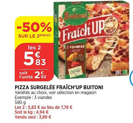 pizza surgelée fraîch'up buitoni