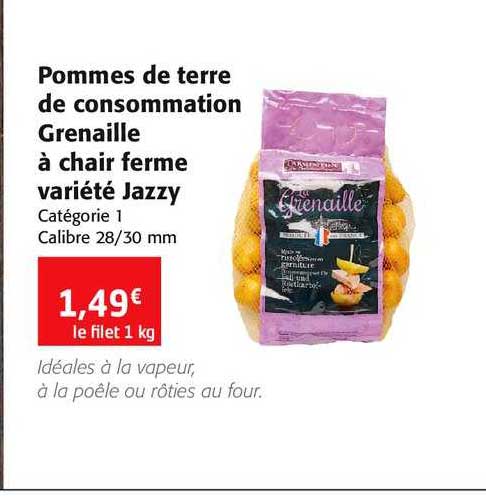 pommes de terre de consommation grenaille à chair ferme variété jazzy