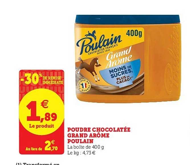 poudre chocolatée grand arôme poulain
