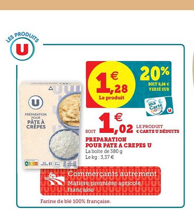 Préparation Pour Pâte à Crêpes U