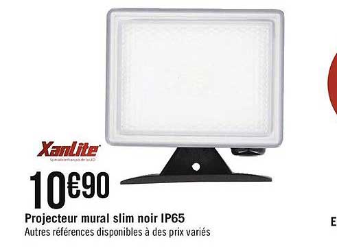 projecteur mural slim noir ip65 xanlite