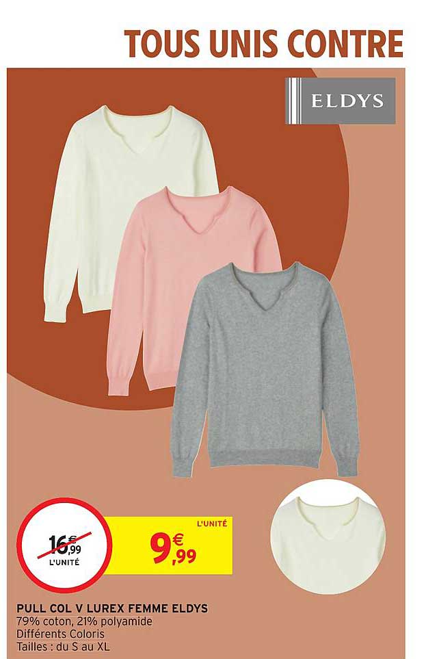 pull col v lurex femme eldys