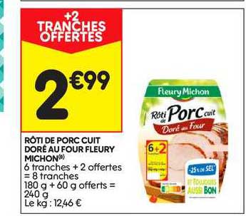 rôti de porc cuit doré au four fleury michon