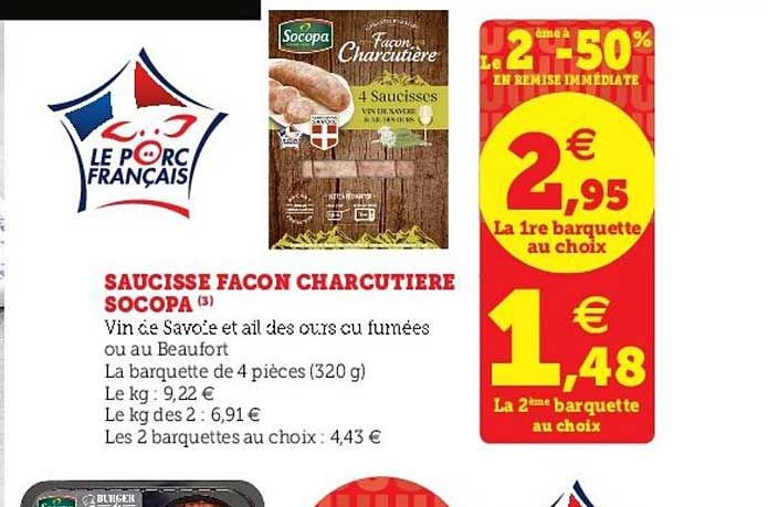 saucisse façon charcutière socopa
