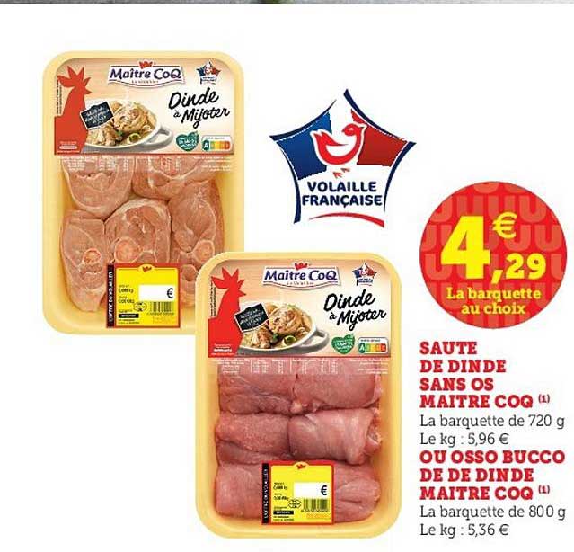 sauté de dinde sans os maître coq, ou osso bucco de dinde maître coq