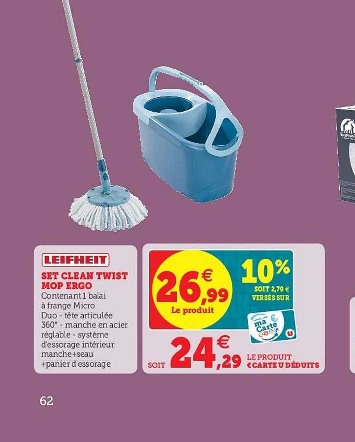 set clean twist mop ergo leifheit