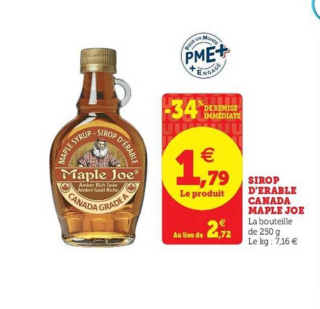 sirop d'érable canada maple joe