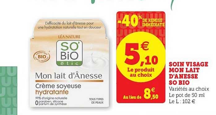 soin visage mon lait d'anesse so bio