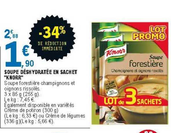 Soupe Déshydratée En Sachet "knorr"