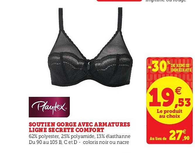 soutien gorge avec armatures ligne secrète comfort plantex -30% de remise immédiate