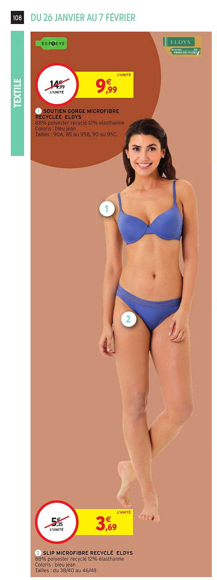 soutien gorge microfibre recyclée eldys