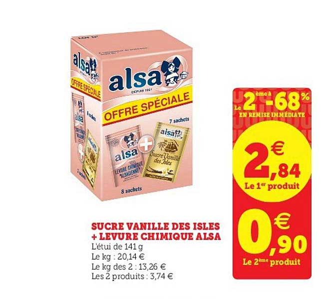 sucre vanille des isles + levure chimique alsa