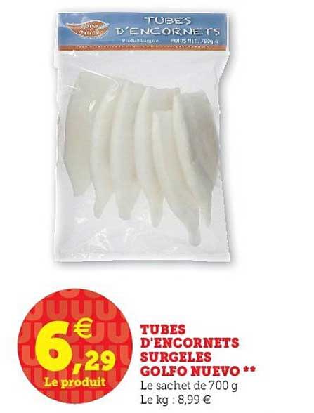 tubes d'encornets surgelés golfo nuevo