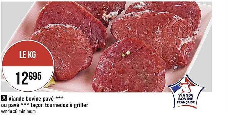 viande bovine pavé ou pavé façon tournedos à griller