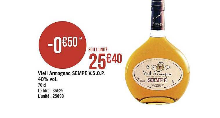 vieil armagnac sempé v.s.o.p. 40% vol