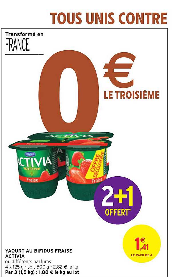Yaourt Au Bifidus Fraise Activia