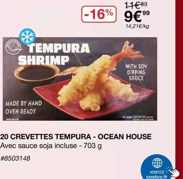 20 crevettes tempura - ocean house