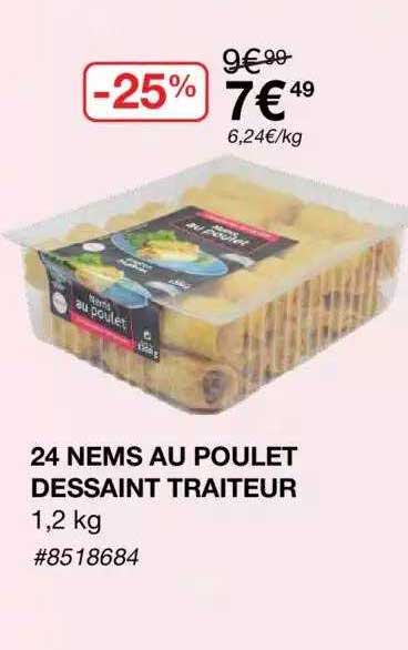24 Nems Au Poulet Dessaint Traiteur