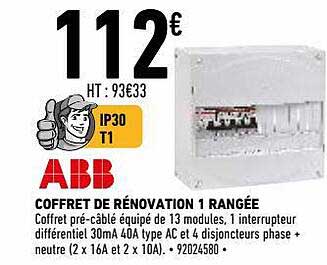 abb coffret de rénovation 1 rangée